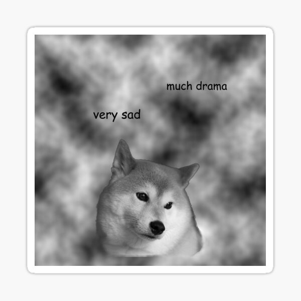 Item preview, Sad Shibe w/ words designed and sold by oliviacaroline.
