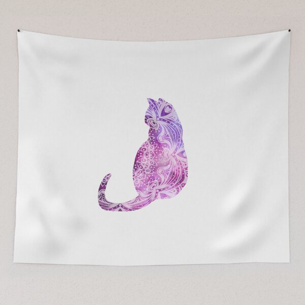 Item preview, Light Mandala Galaxy Cat Silhouette designed and sold by DigitalPie.