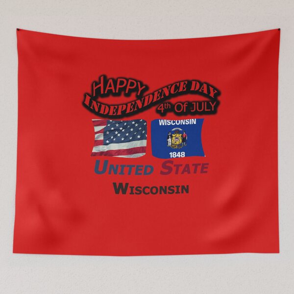 Item preview, Happy Independence Day Wisconsin State, Happy 4th Of July Gift, Happy Independence Day USA, Design with Flags for each state in the United States. designed and sold by roji-world-shop.