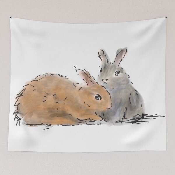 Item preview, two rabbits designed and sold by alexbairdart.