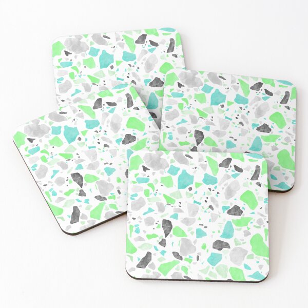 Item preview, Teal, Gray and Green Terrazzo Pattern designed and sold by Bumblefuzzies.