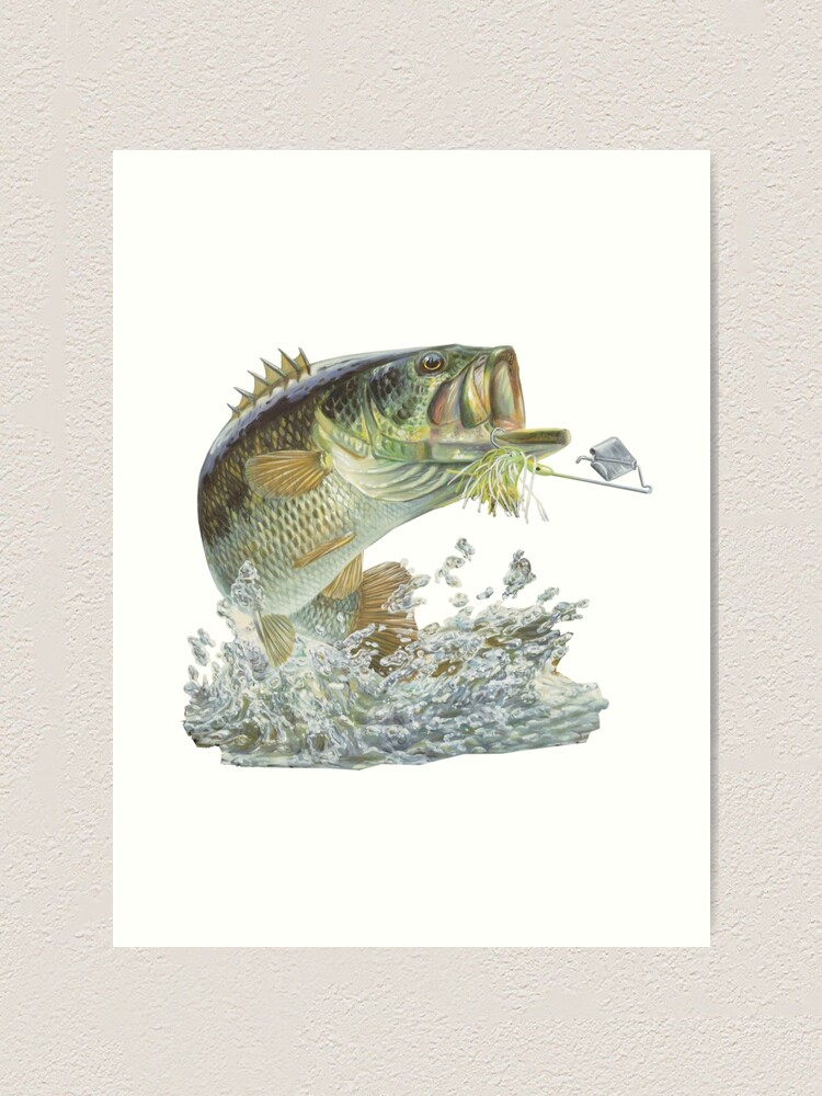 fish jumping out of water fishing Art Print for Sale by Tijn-W-B