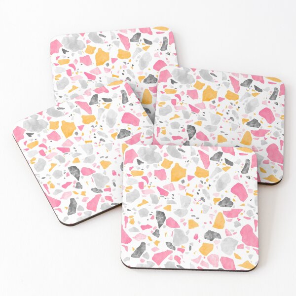 Item preview, Pink and Gold Terrazzo Pattern designed and sold by Bumblefuzzies.