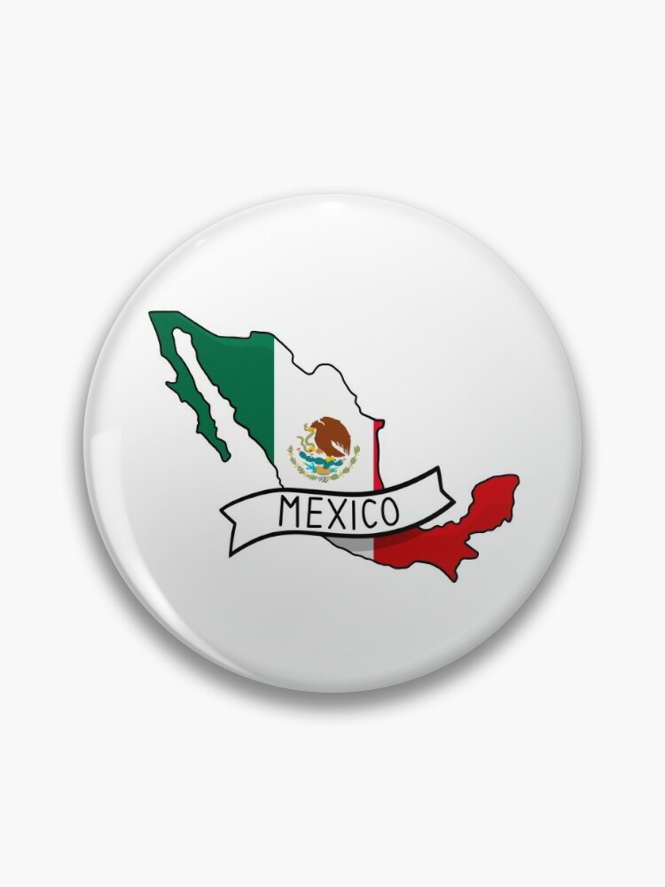 round about flag mexican button banner pin sticker mexico stickers travel  Stock Photo - Alamy