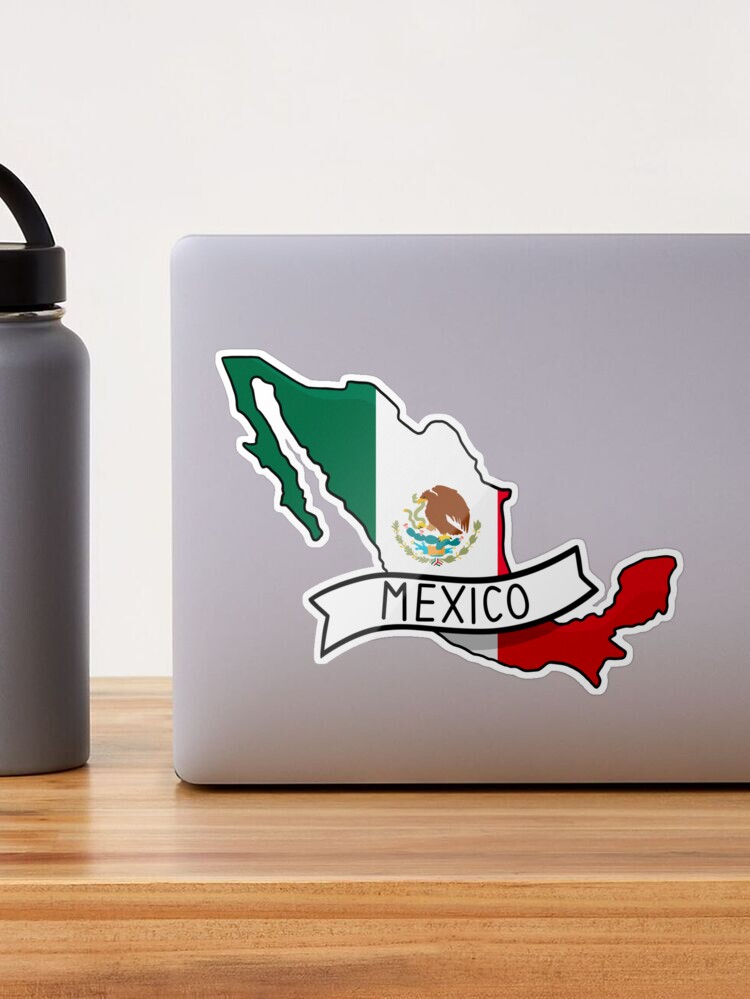 Mexico Sticker Country Outlines with Flag Stickers - 3 Pack - Set of 2.5, 3  and 4 Inch Laptop Stickers - for Laptop, Phone, Water Bottle (3 Pack)