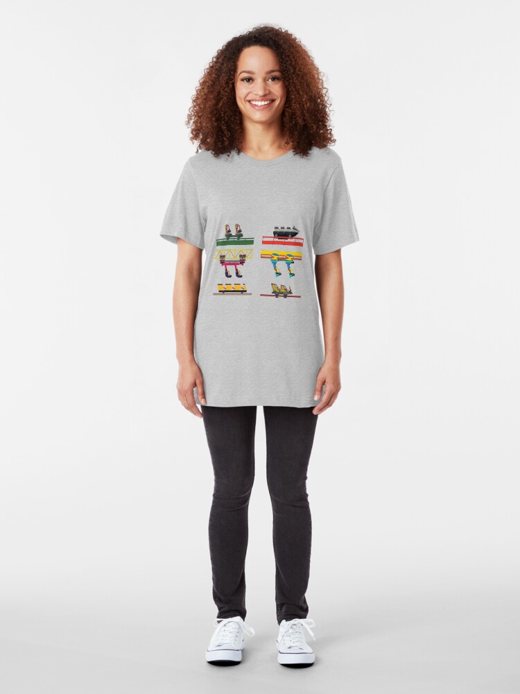 Alternate view of Dorney Park Coaster Cars Design Slim Fit T-Shirt