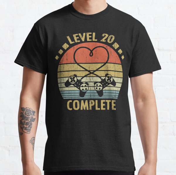 Level 20 Complete - 20th Wedding Anniversary Gift Video Gamer Classic T-Shirt