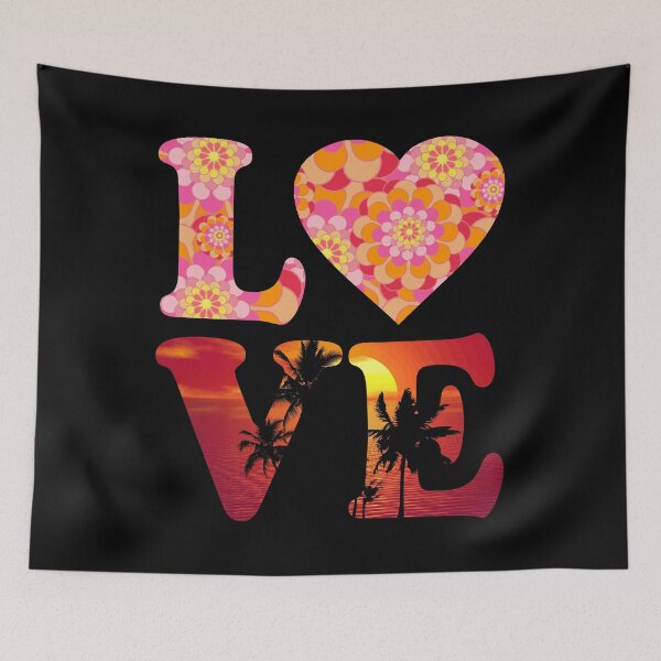 Item preview, Love Floral Pattern Sunset Graphic designed and sold by flippinsg.