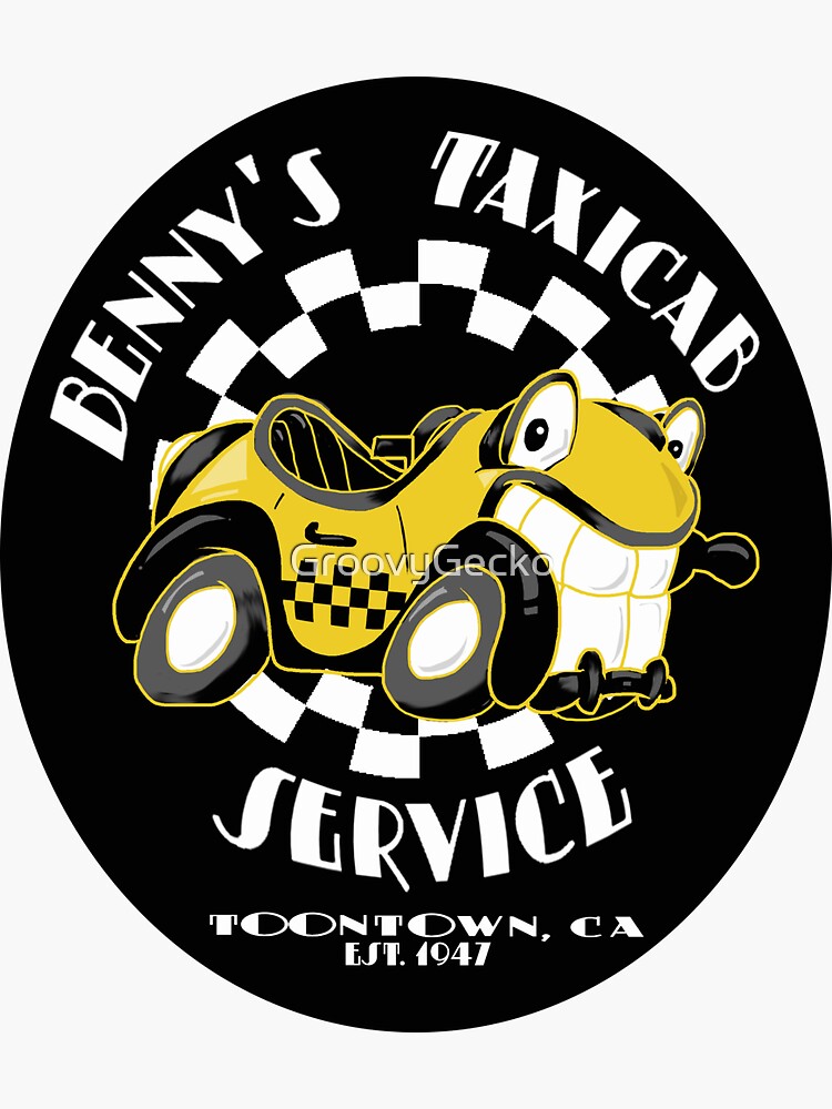 "Benny's Taxicab Service" Sticker for Sale by GroovyGecko Redbubble