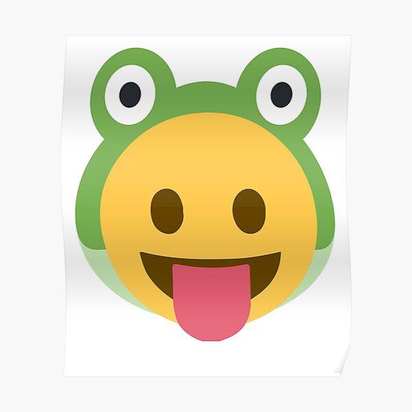 Disfraz de rana de lengua emoji para bebé Póster
