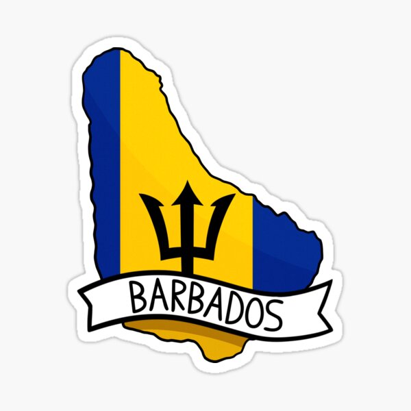 Item preview, Barbados Flag Map Sticker designed and sold by Drawingvild.