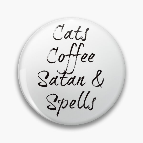 Item preview, Cats, Coffee, Satan & Spells - Black on White designed and sold by Kristina Gale.