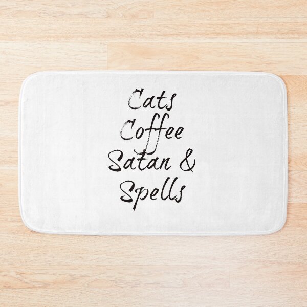 Item preview, Cats, Coffee, Satan & Spells - Black on White designed and sold by Kristina Gale.