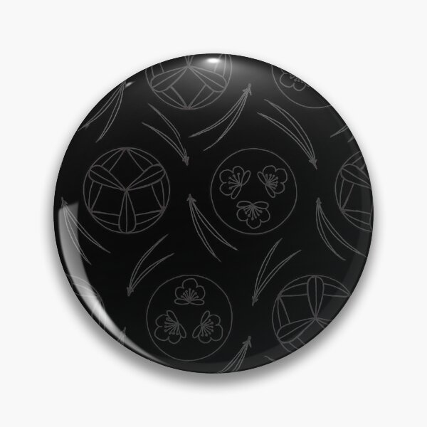 Item preview, Traditional Japanese Black and White ShoChikuBai Pine Needle Cherry Blossom Bamboo Leaf Crest Pattern designed and sold by Charredsky.