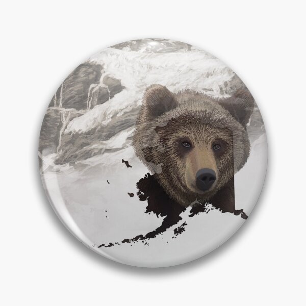 Item preview, Alaska Map Brown Bear Collage designed and sold by nadya.