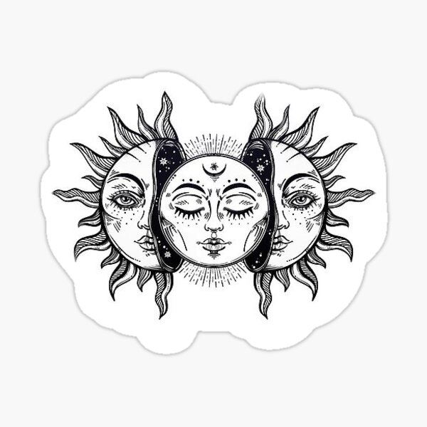 Sun And Moon Sticker By Oceanaperture Redbubble