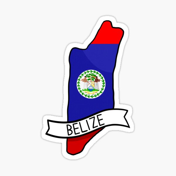 Item preview, Belize Flag Map Sticker designed and sold by Drawingvild.