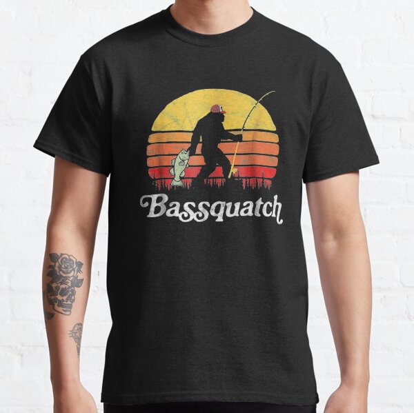 Bassquatch! Funny Bigfoot Fishing Outdoor Retro Classic T-Shirt