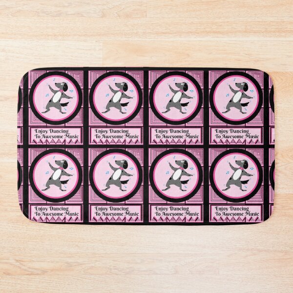 Item preview, Dog enjoying dancing to awesome music in a pink circle surrounded by square tunnels designed and sold by AnnaBBS.