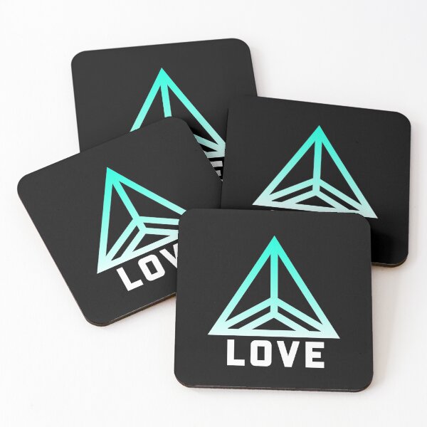 Item preview, love tetrahedron teal white designed and sold by MythicBrand.