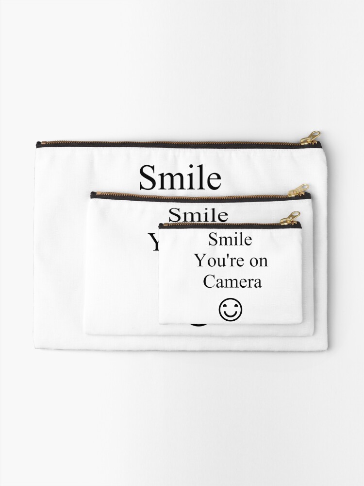 Alternate view of Smile You're on Camera Sign Zipper Pouch