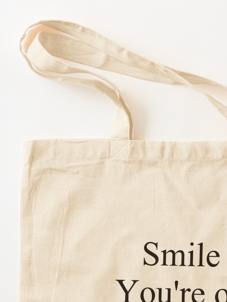 Alternate view of Smile You're on Camera Sign Tote Bag
