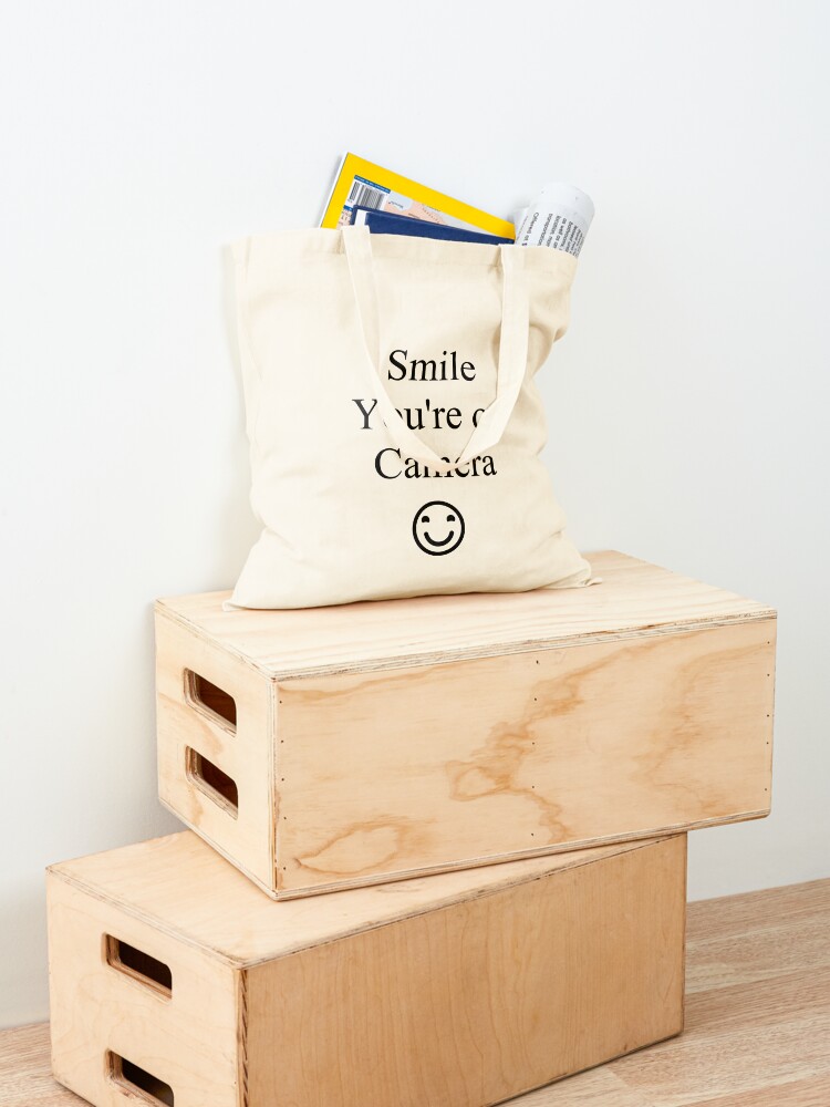 Alternate view of Smile You're on Camera Sign Tote Bag