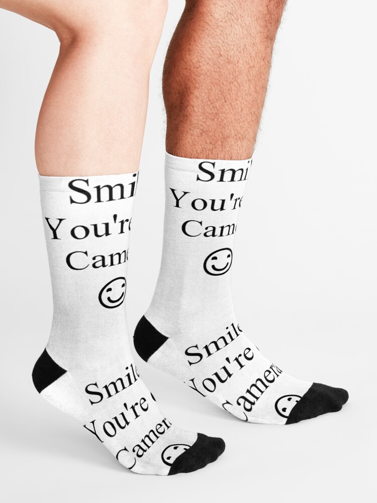 Alternate view of Smile You're on Camera Sign Socks