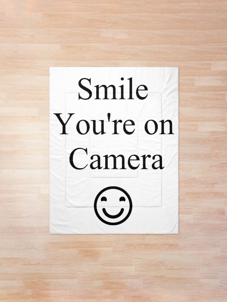 Alternate view of Smile You're on Camera Sign Comforter
