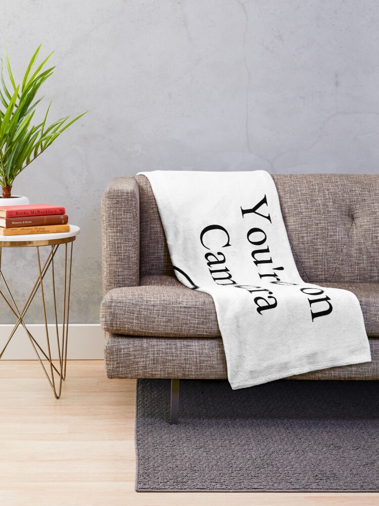 Alternate view of Smile You're on Camera Sign Throw Blanket