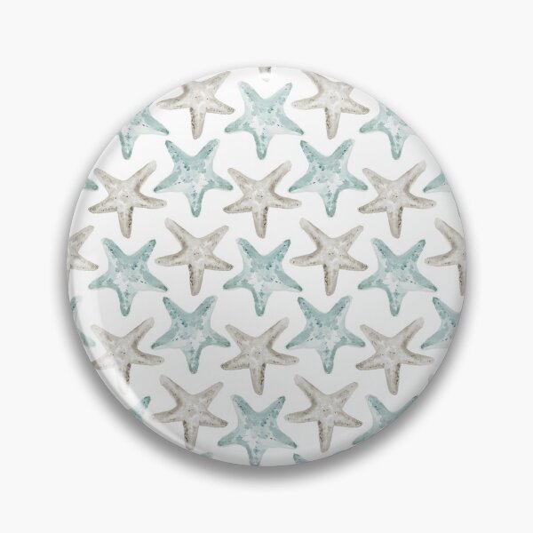 Item preview, Starfish Pattern - Watercolor gray and coastal blue designed and sold by Greengate Images.