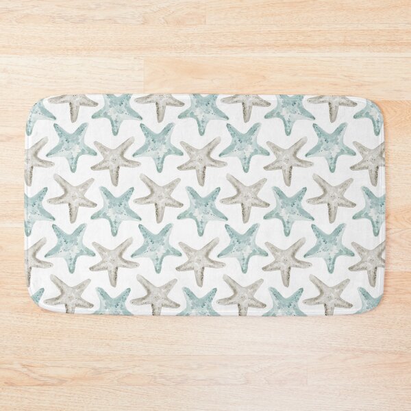 Item preview, Starfish Pattern - Watercolor gray and coastal blue designed and sold by Greengate Images.
