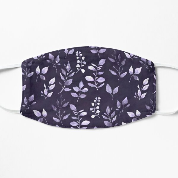 Dainty Leaves Purple Pattern Flat Mask