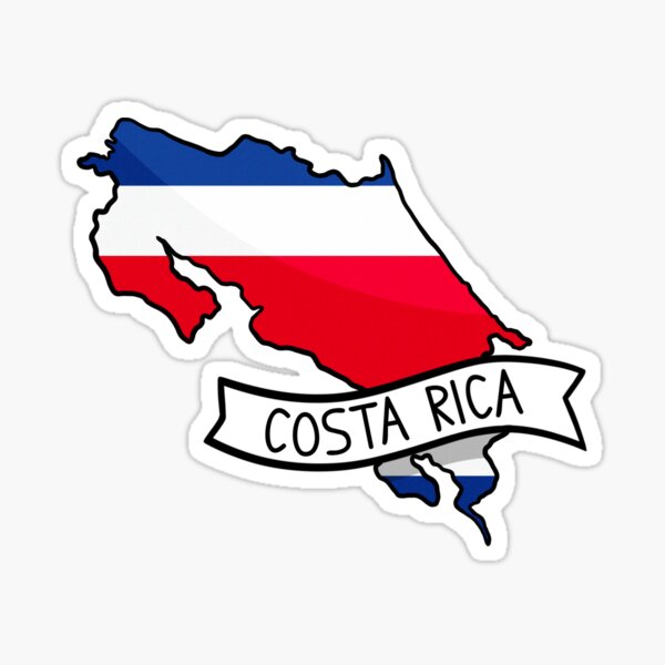 Item preview, Costa Rica Flag Map Sticker designed and sold by Drawingvild.