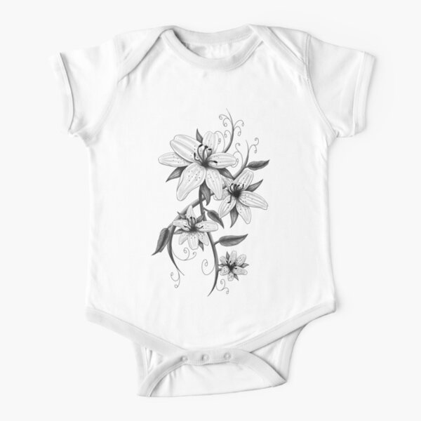 Flower Tattoo Short Sleeve Baby One Piece Redbubble - skull and tribal sun tattoo design1 roblox