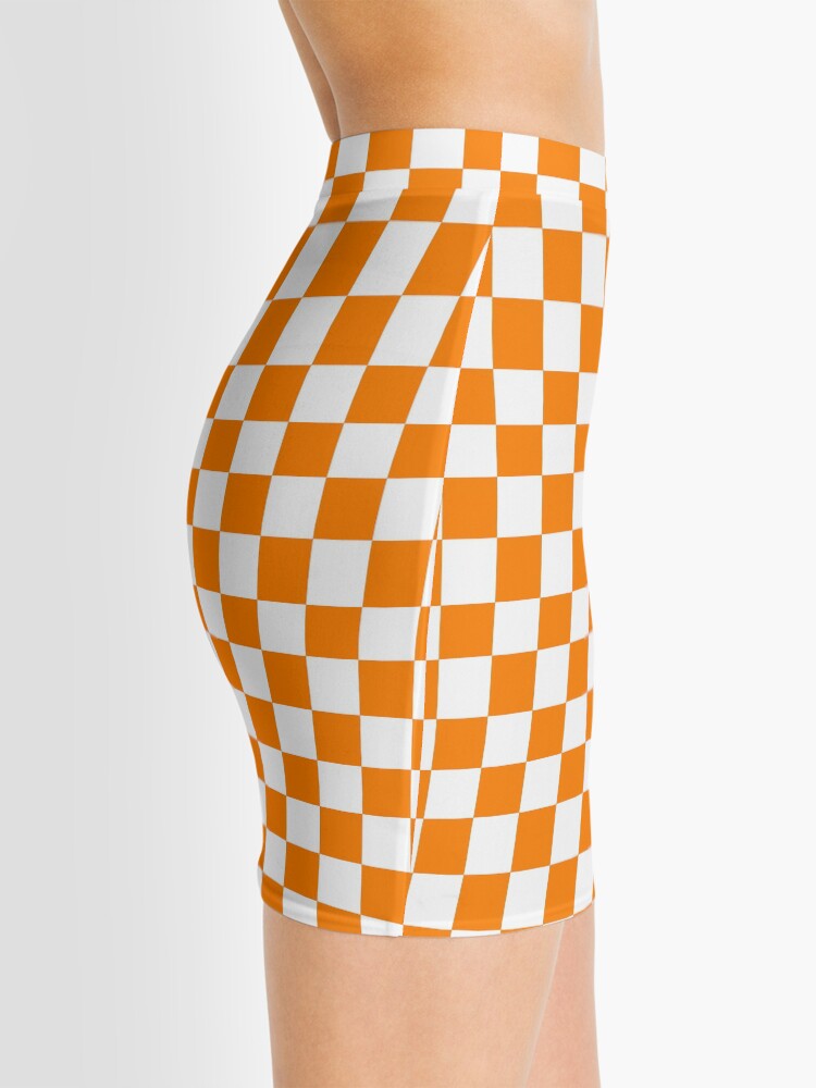 Alternate view of Orange and White Checkerboard Mini Skirt