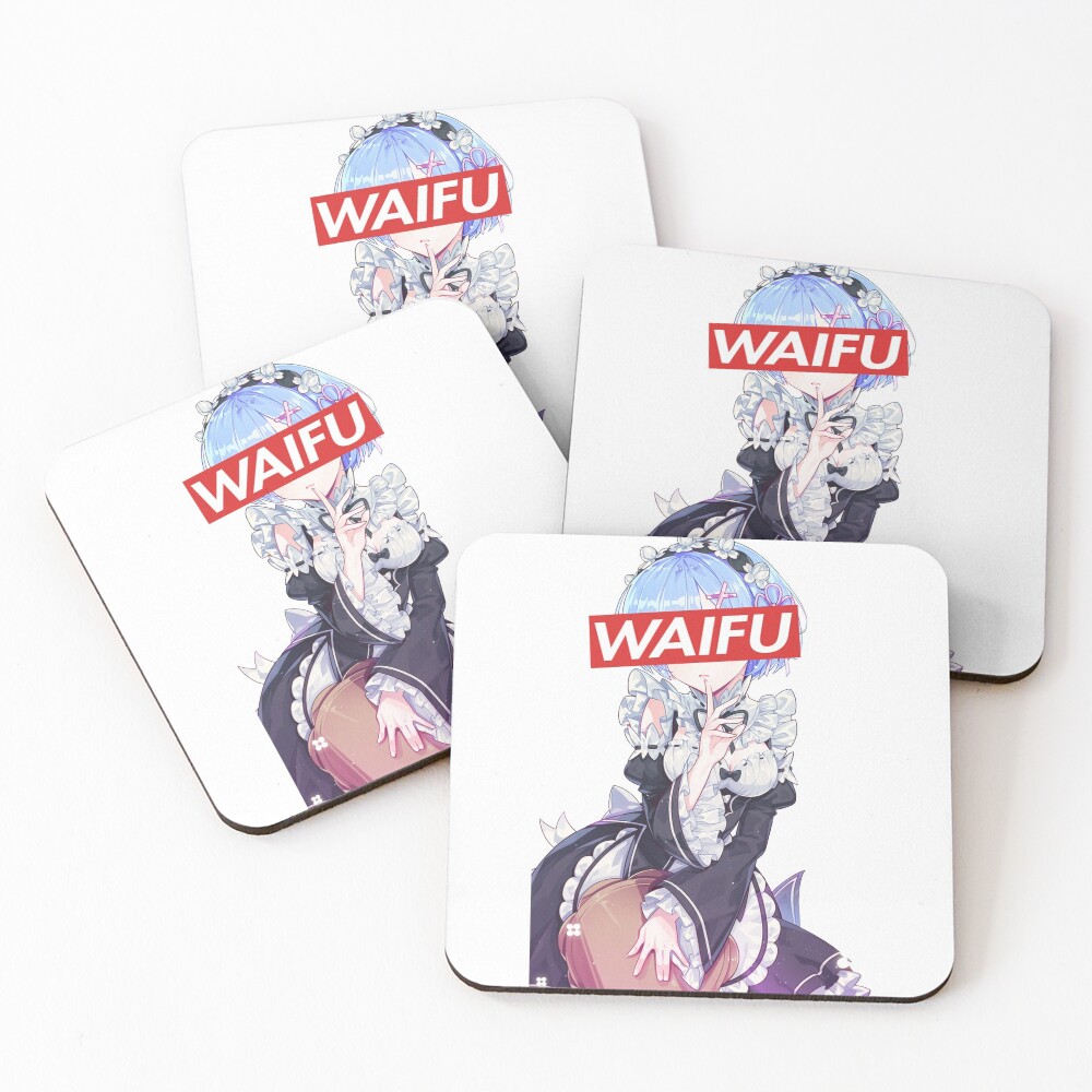 Rem Waifu Box Logo" Coasters (Set of 4) by Sir-Iron | Redbubble