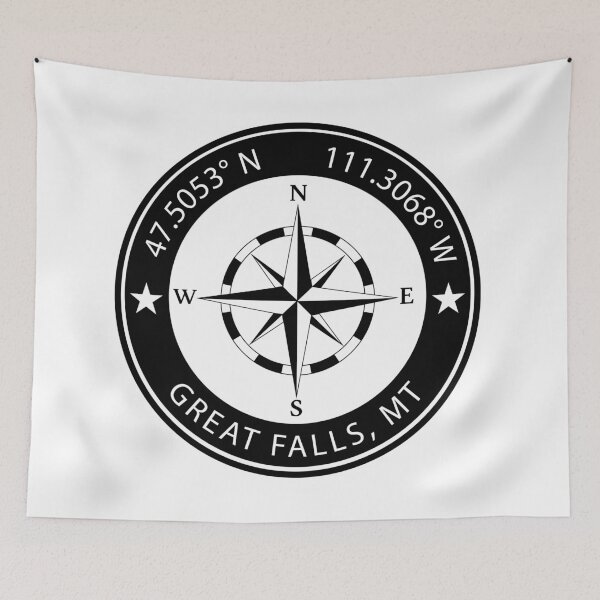 Item preview, Great Falls, Montana Geographical Coordinates designed and sold by TeeOhGraphics.