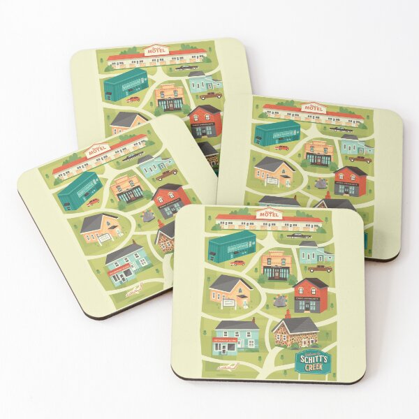 Schitt's Creek Town Map Coasters (Set of 4)