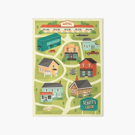 Schitt's Creek Town Map Art Board Print