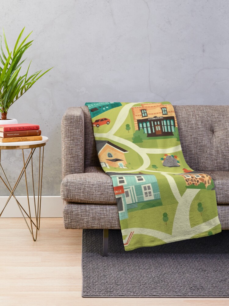 Alternate view of Schitt's Creek Town Map Throw Blanket