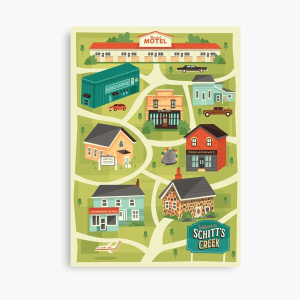 Schitt's Creek Town Map Canvas Print