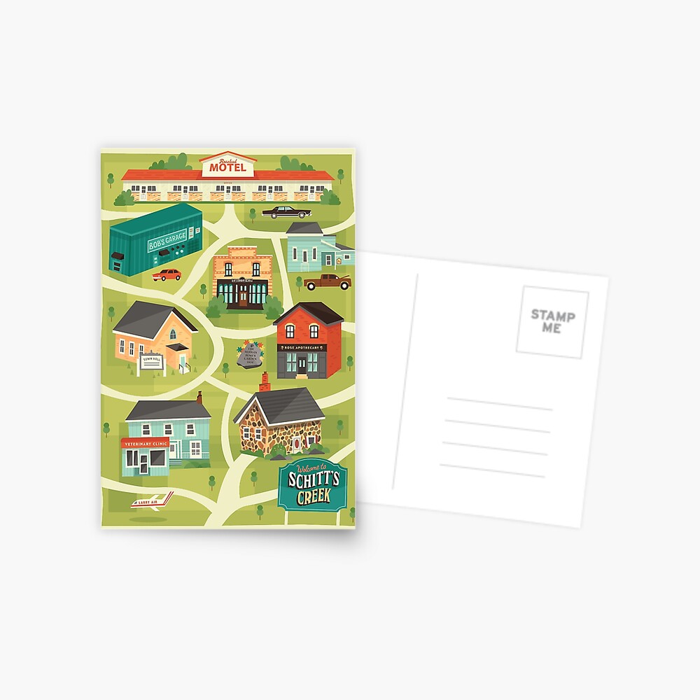 Schitt's Creek Town Map Postcard