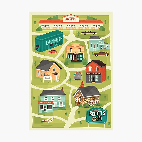 Schitt's Creek Town Map Photographic Print