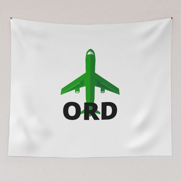 Item preview, Chicago, Illinois Airport ORD Green Airplane Graphic designed and sold by Sarah Lopez.