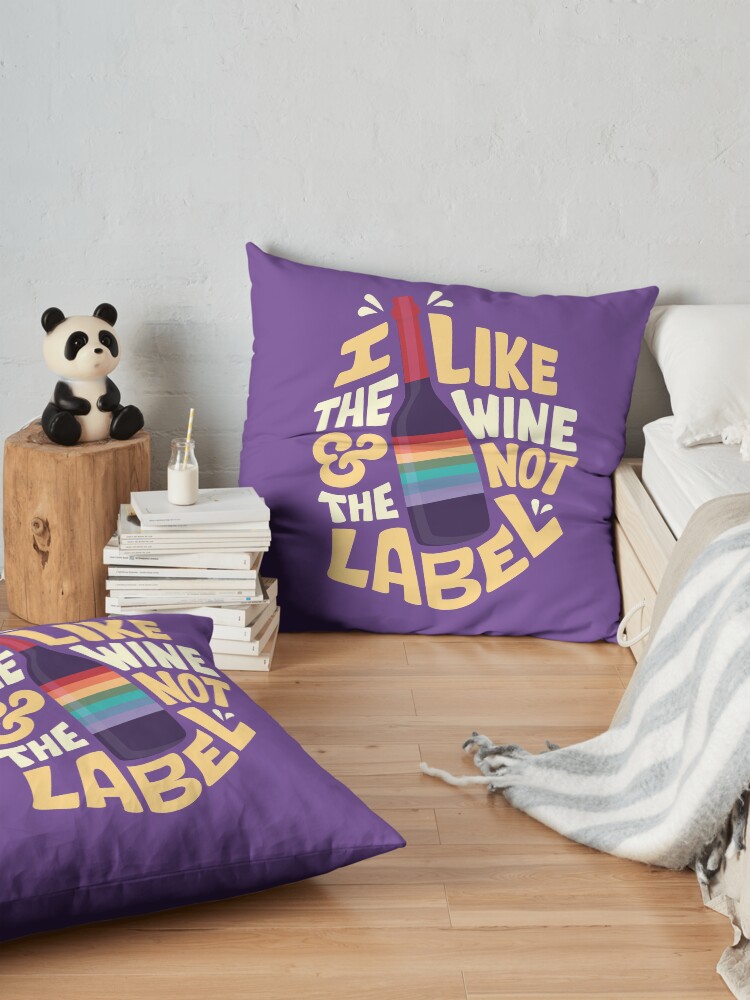 Alternate view of I like the wine Floor Pillow