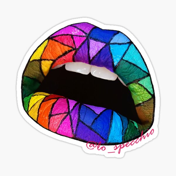 Rainbow rhinestones lip art Spiral Notebook for Sale by themirrorbeauty