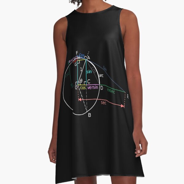 All of the trigonometric functions of an angle θ can be constructed geometrically in terms of a unit circle centered at O. A-Line Dress