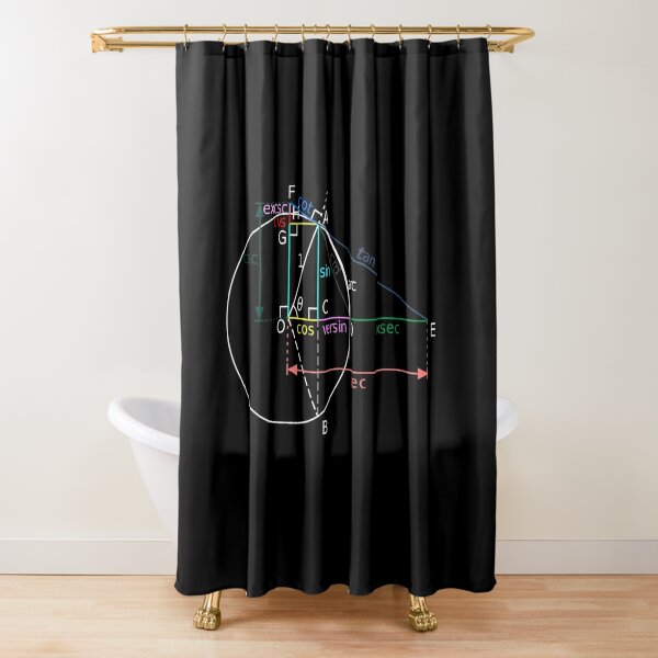 All of the trigonometric functions of an angle θ can be constructed geometrically in terms of a unit circle centered at O. Shower Curtain