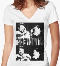 It's Creepy Clown Time Women's Fitted V-Neck T-Shirt